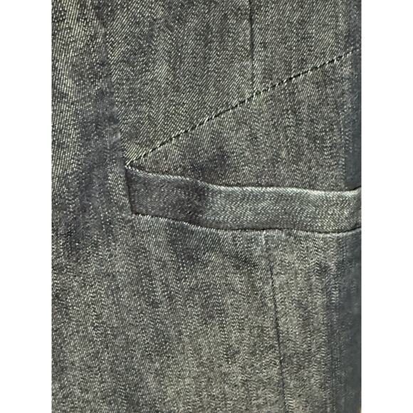 Halogen Petite L Dark Blue Denim Blazer Single-Breasted Notch Lapel Lined - Picture 5 of 6